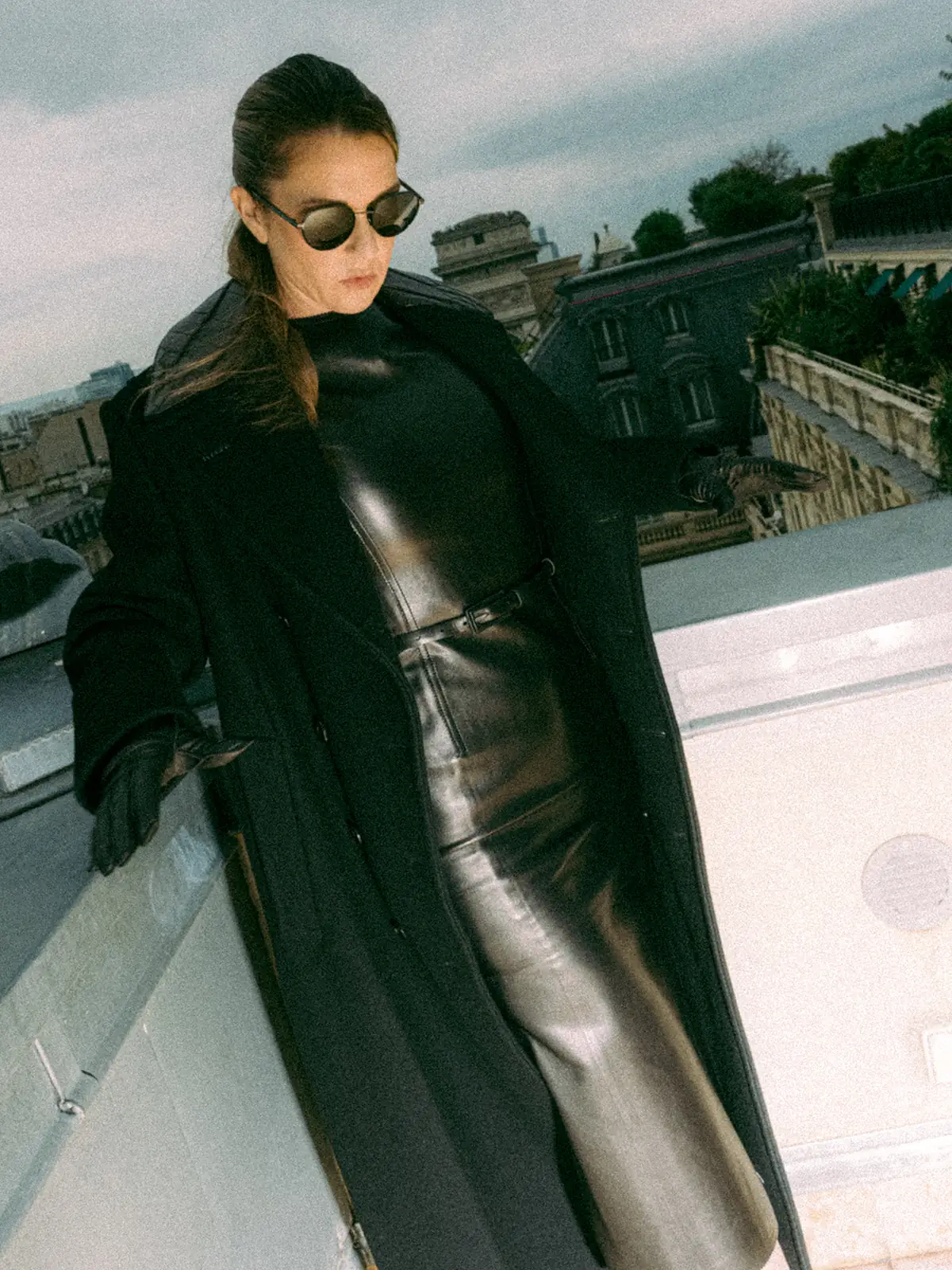 Tom Ford womenswear portrait on a Paris rooftop