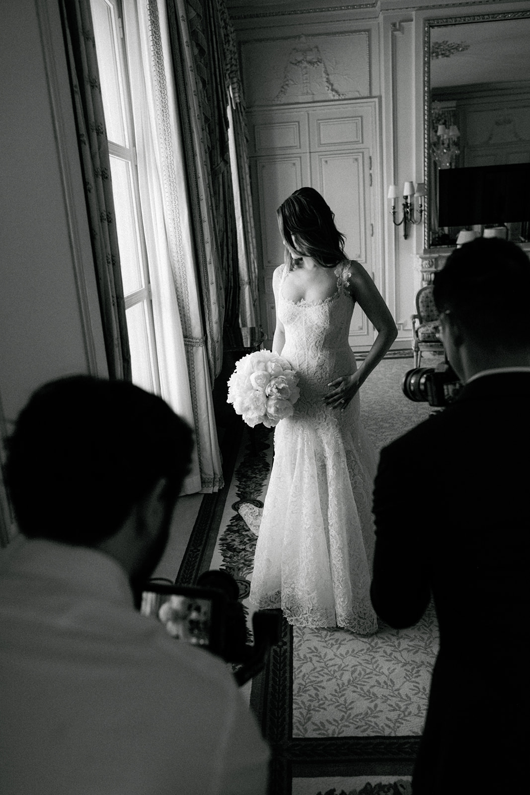 Documentary portrait of the bride ready for her Ritz Paris wedding