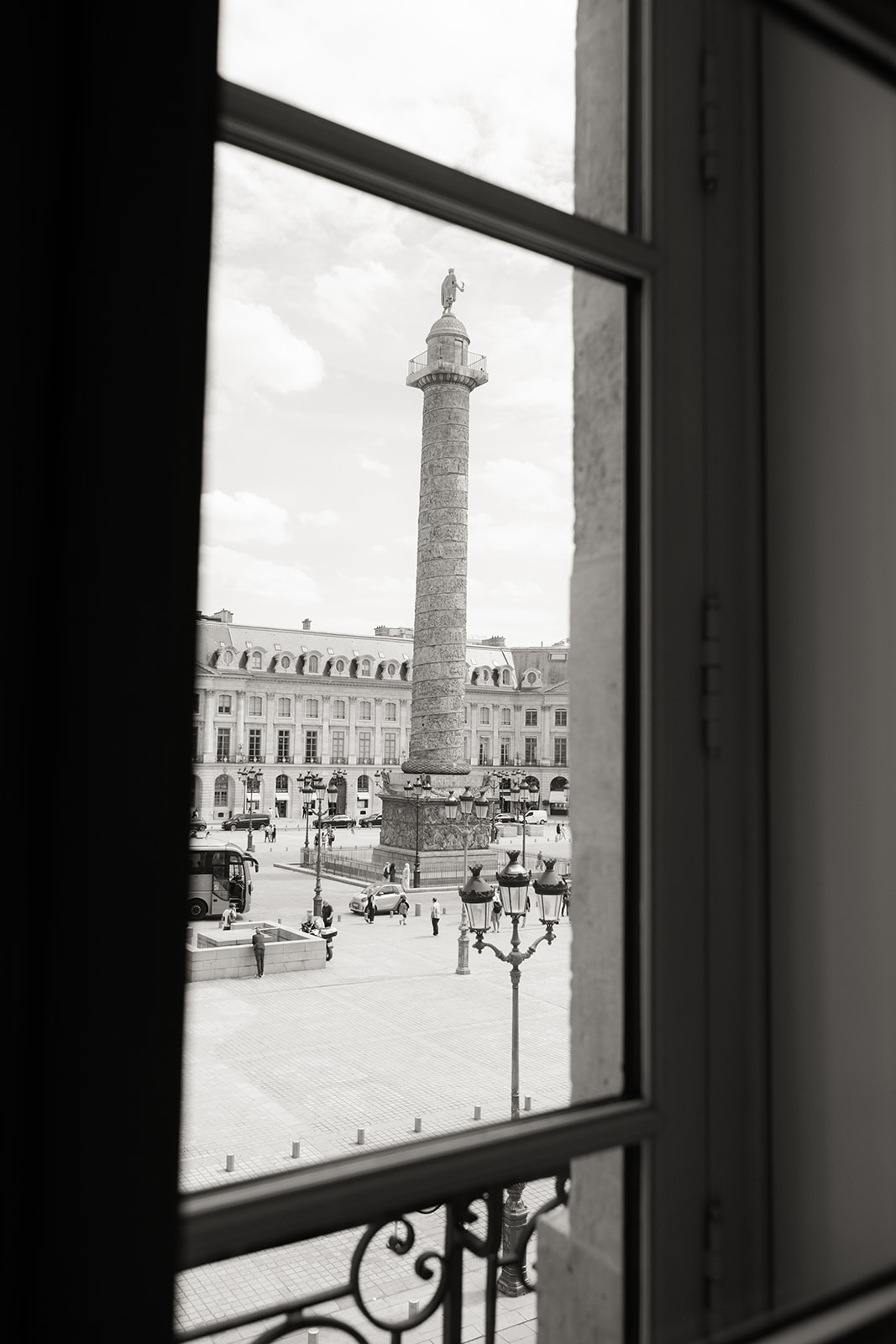 Place Vendôme viewed from a suite at Ritz Paris