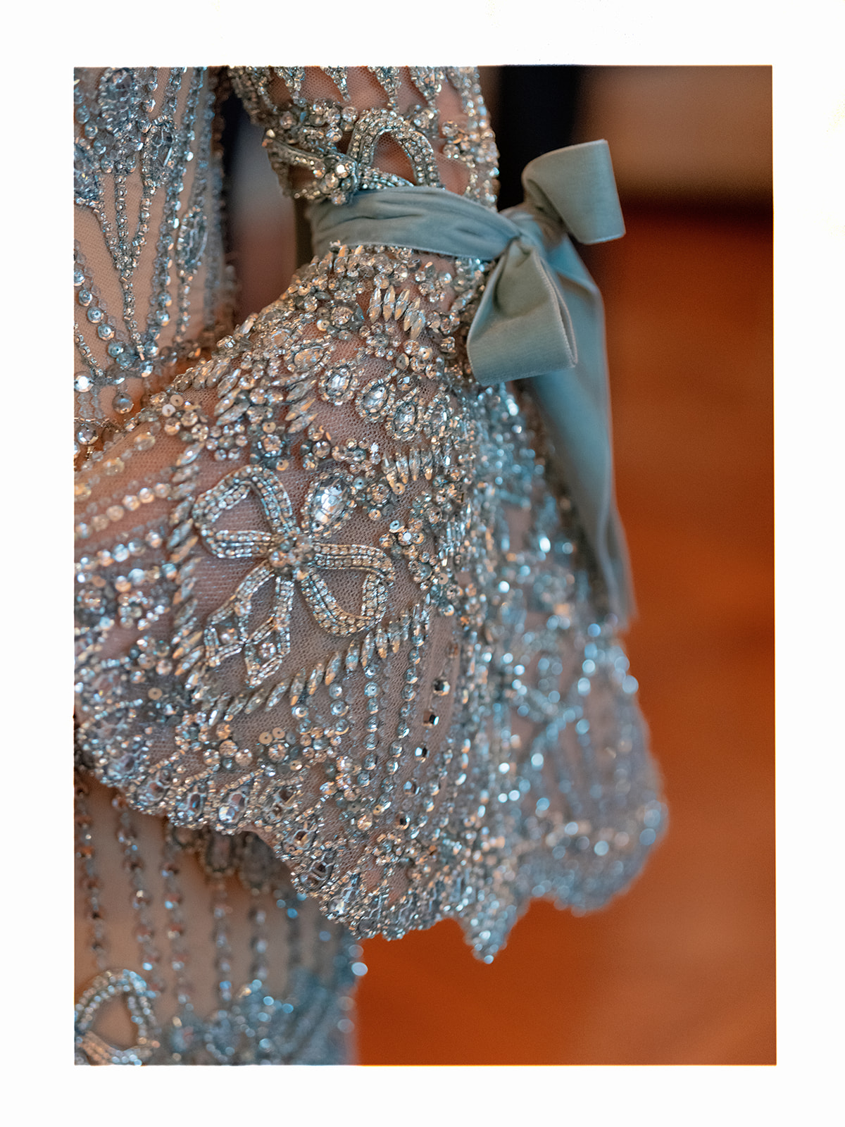 Couture wedding dress detail photographed with an editorial approach in Paris