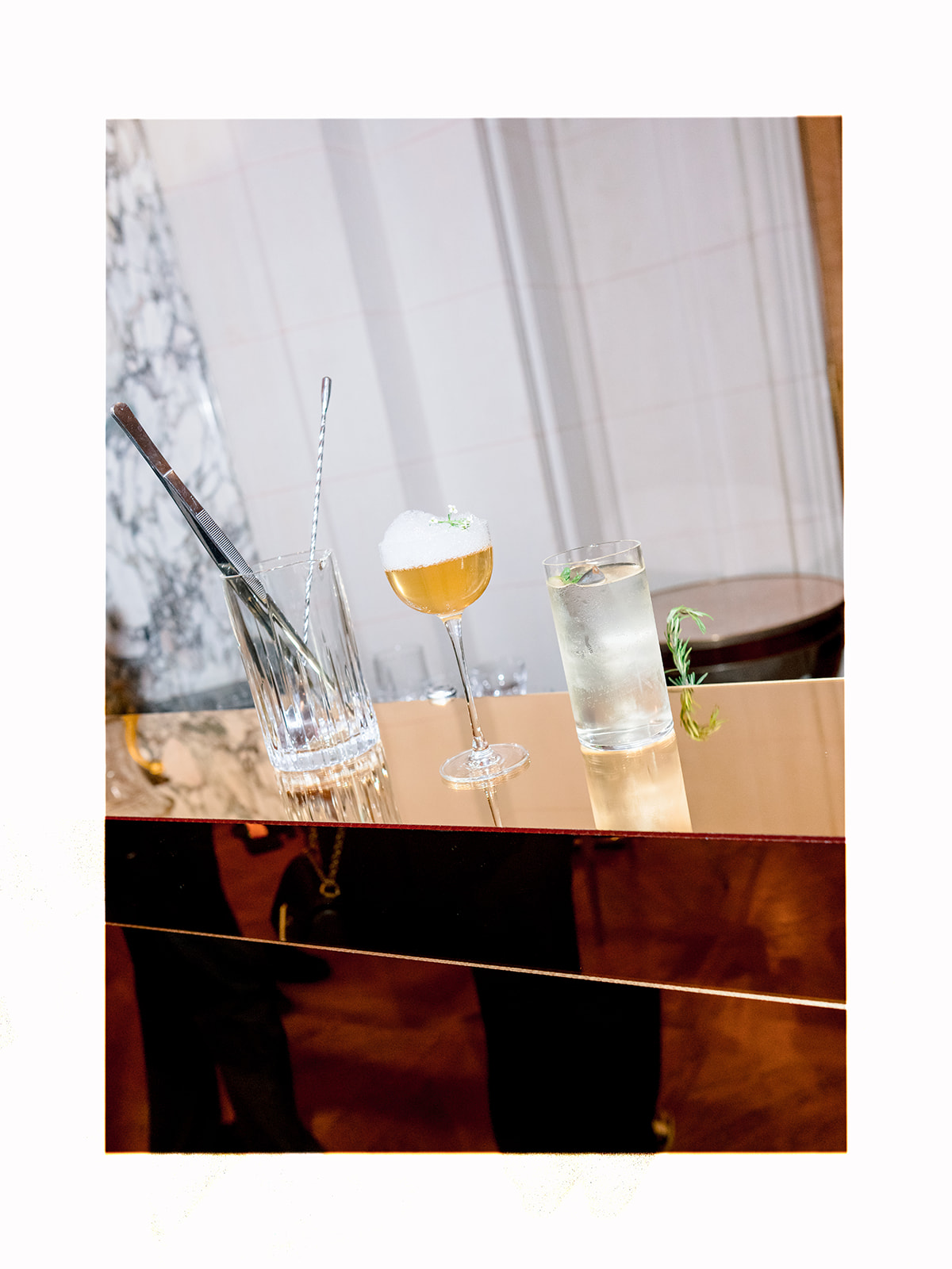 Welcome party cocktails during a multi-day editorial wedding in Paris