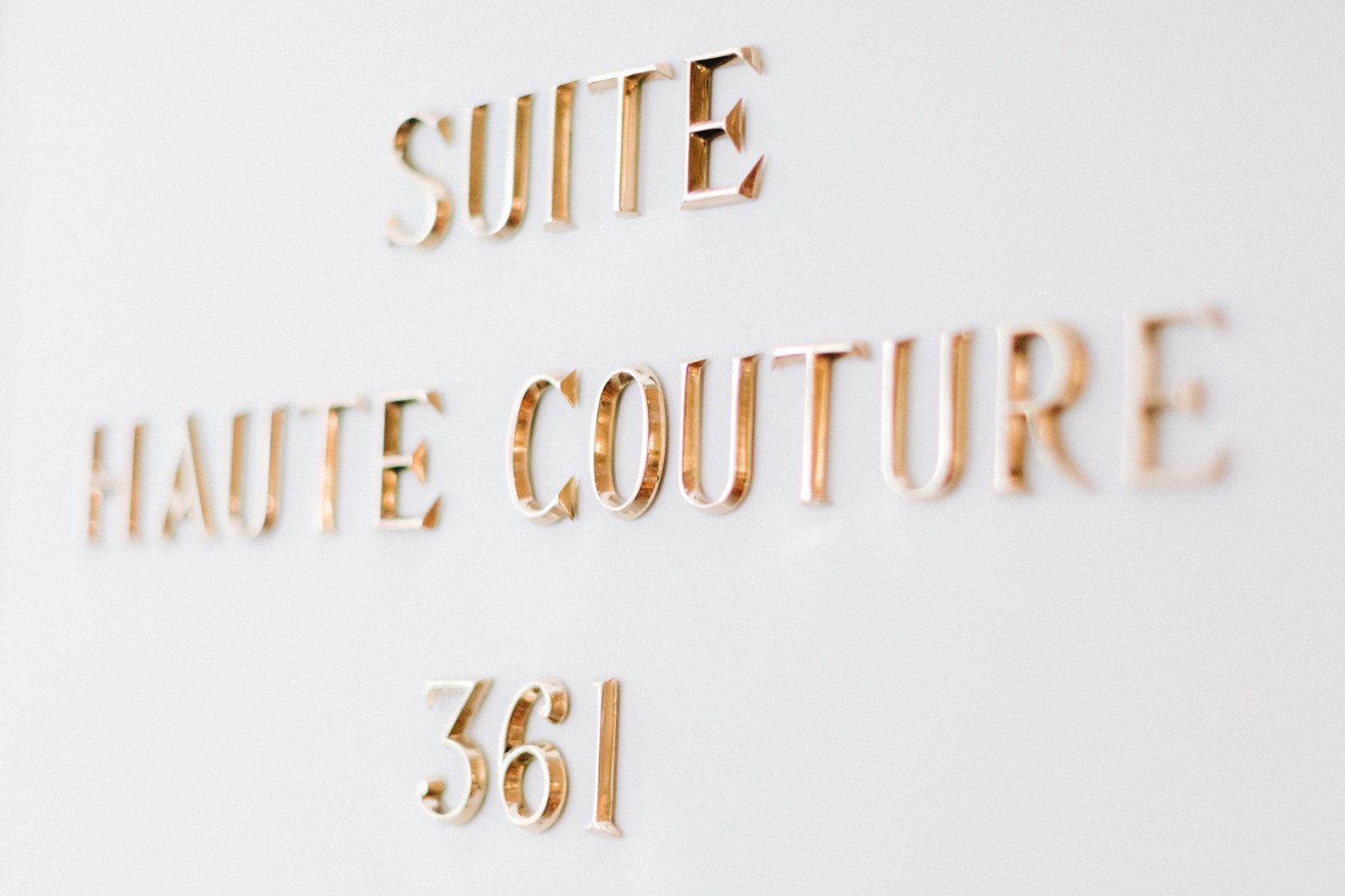 Gold Suite Haute Couture 361 sign at Hôtel Plaza Athénée Paris