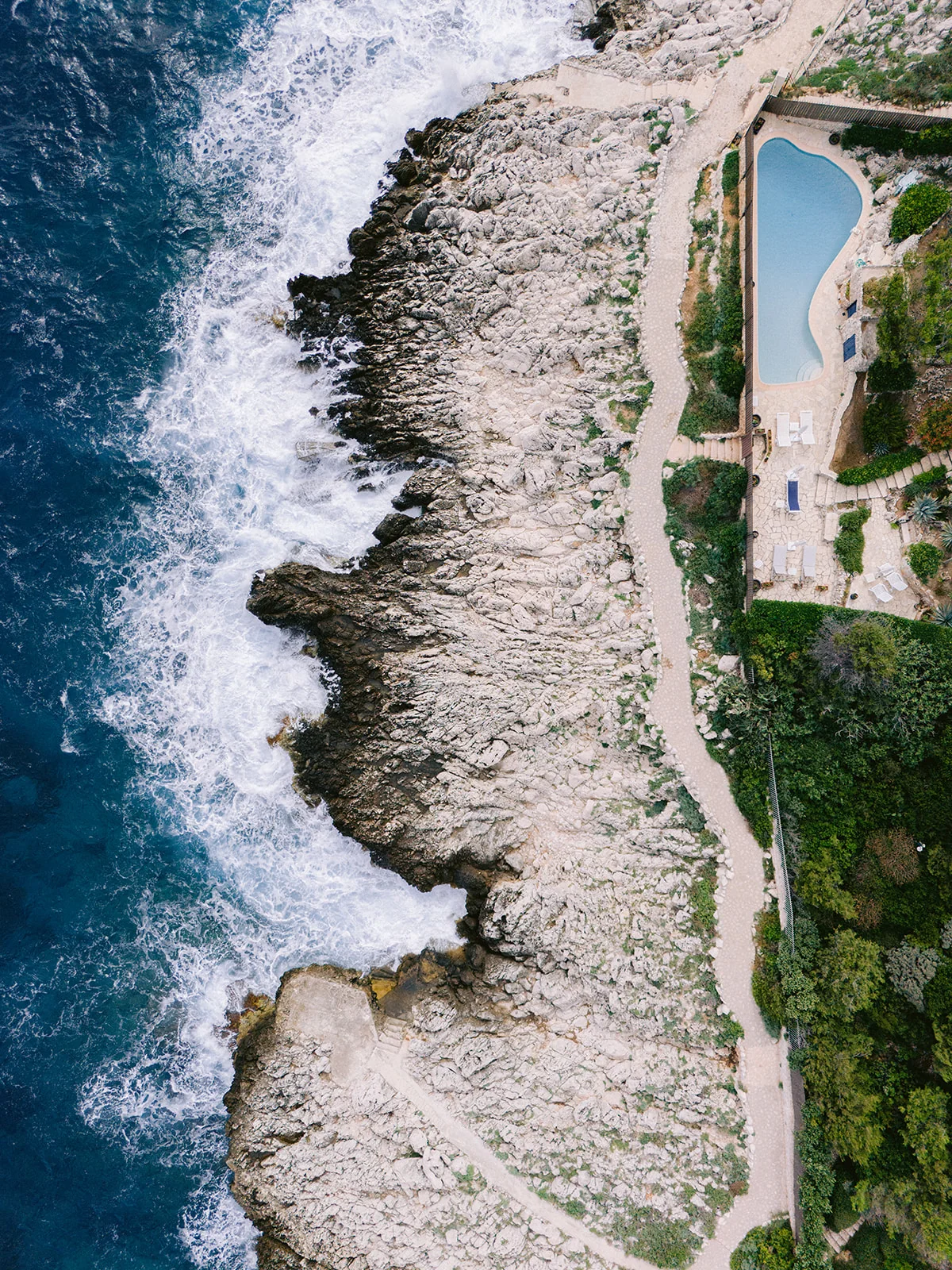 Aerial view of Grand-Hôtel du Cap-Ferrat beside the Mediterranean