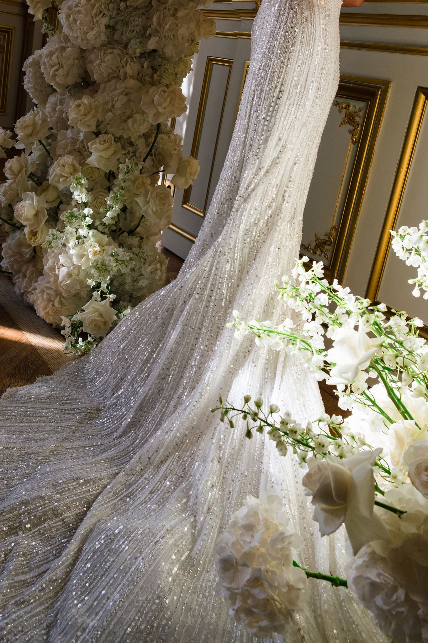 Bride photographed before a destination wedding in Paris