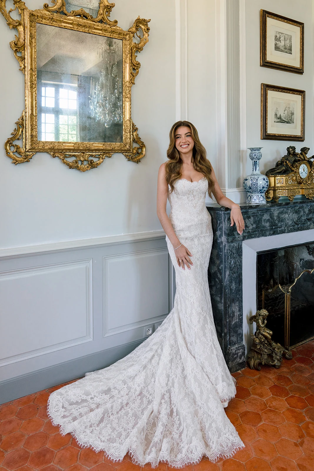 Bridal portrait during preparations at Villa Baulieu